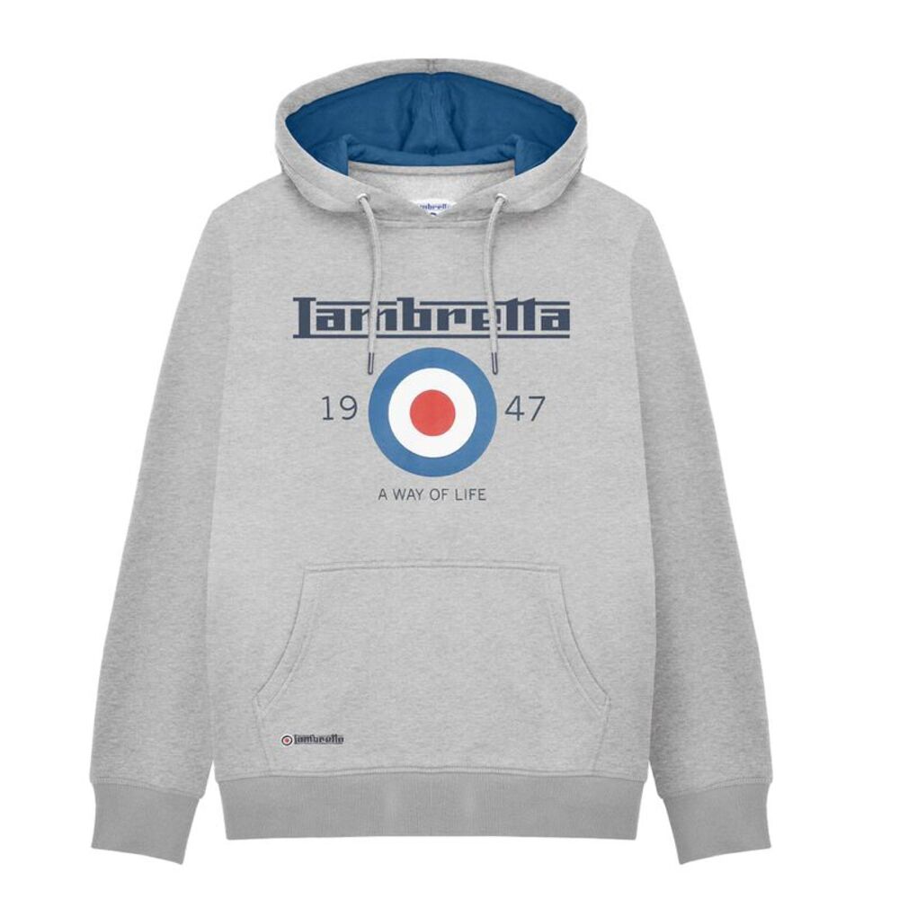 Lambretta Mens AW24 Target Hoodie / Grey Marl